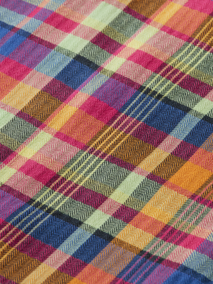 Lightweight Seersucker Shirt in Red Multi Check | Buster McGee