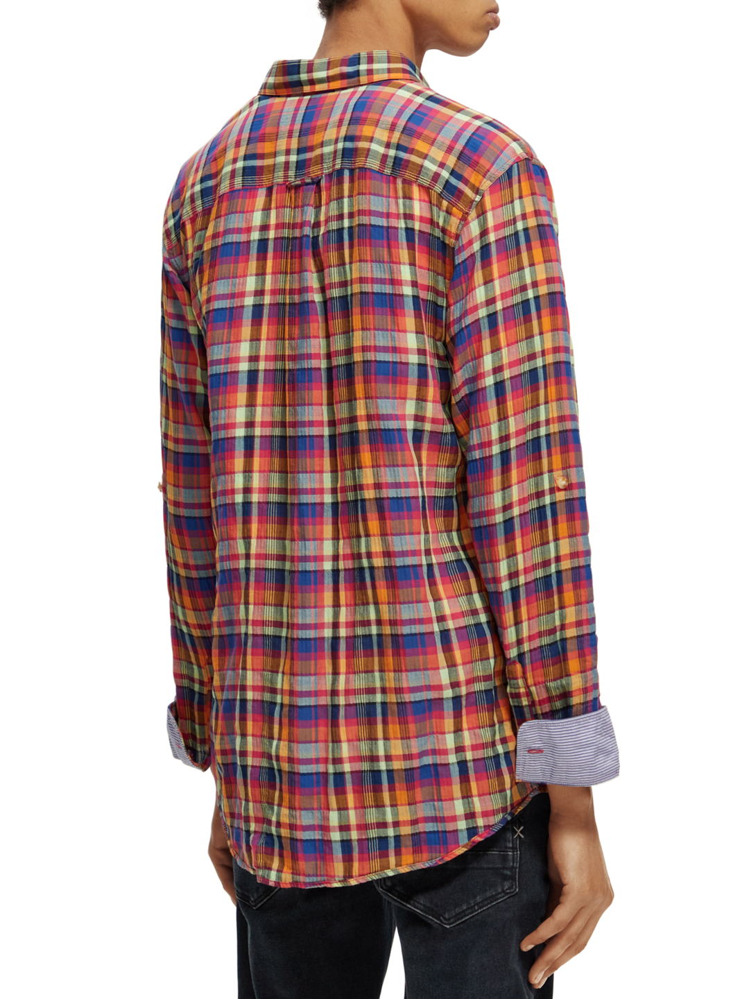 Lightweight Seersucker Shirt in Red Multi Check | Buster McGee