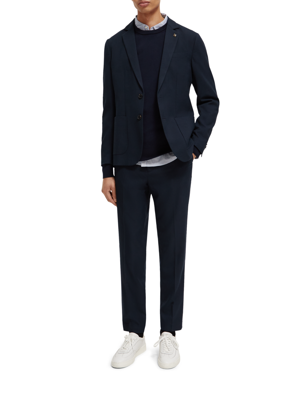 Slim Tapered Fit Chino in Night Check | Buster McGee