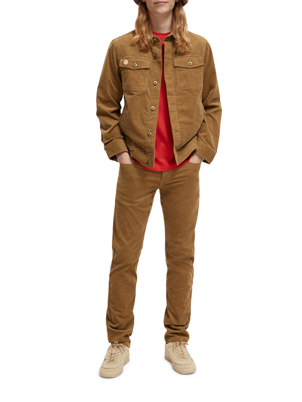 Ralston 5 Pocket Fine Corduroy Pant in Taupe | Buster McGee