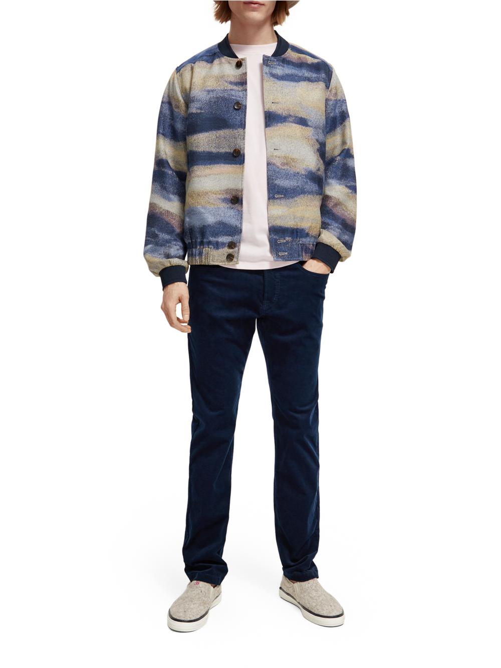 Ralston 5 Pocket Fine Corduroy Pant in Steel | Buster McGee