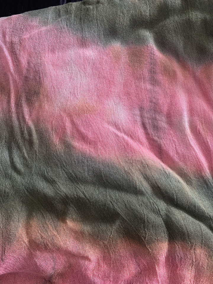 FLORENTINO - Summer Foulard in Khaki and Pink Tye Die Pattern