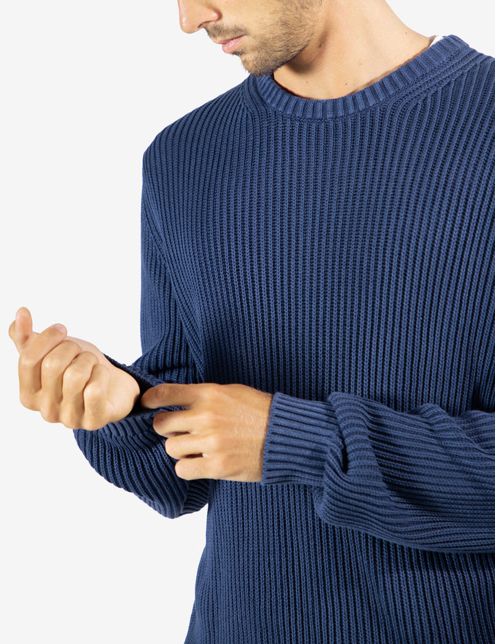 Mr Simple Fisher Chunky Knit in Navy | Buster McGee