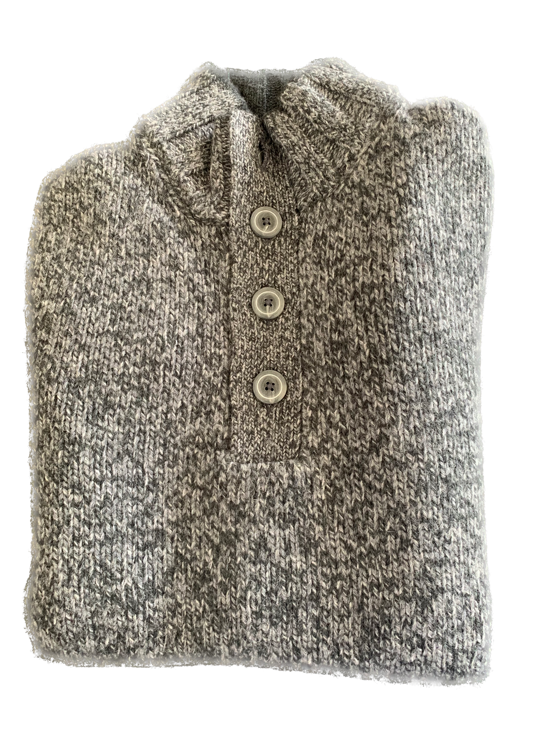 Gran Sasso - Lambswool Mock Neck in Grey Fleck | Buster McGee
