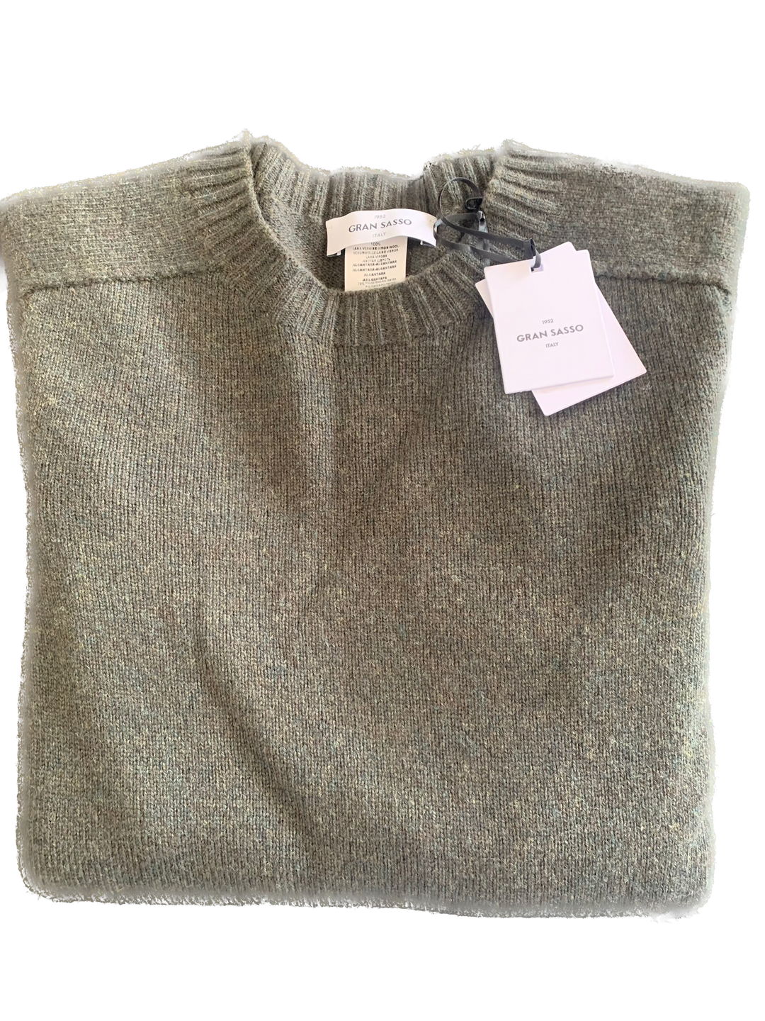 Gran Sasso - Lambswool Crewneck Sweater in Dark Army | Buster McGee