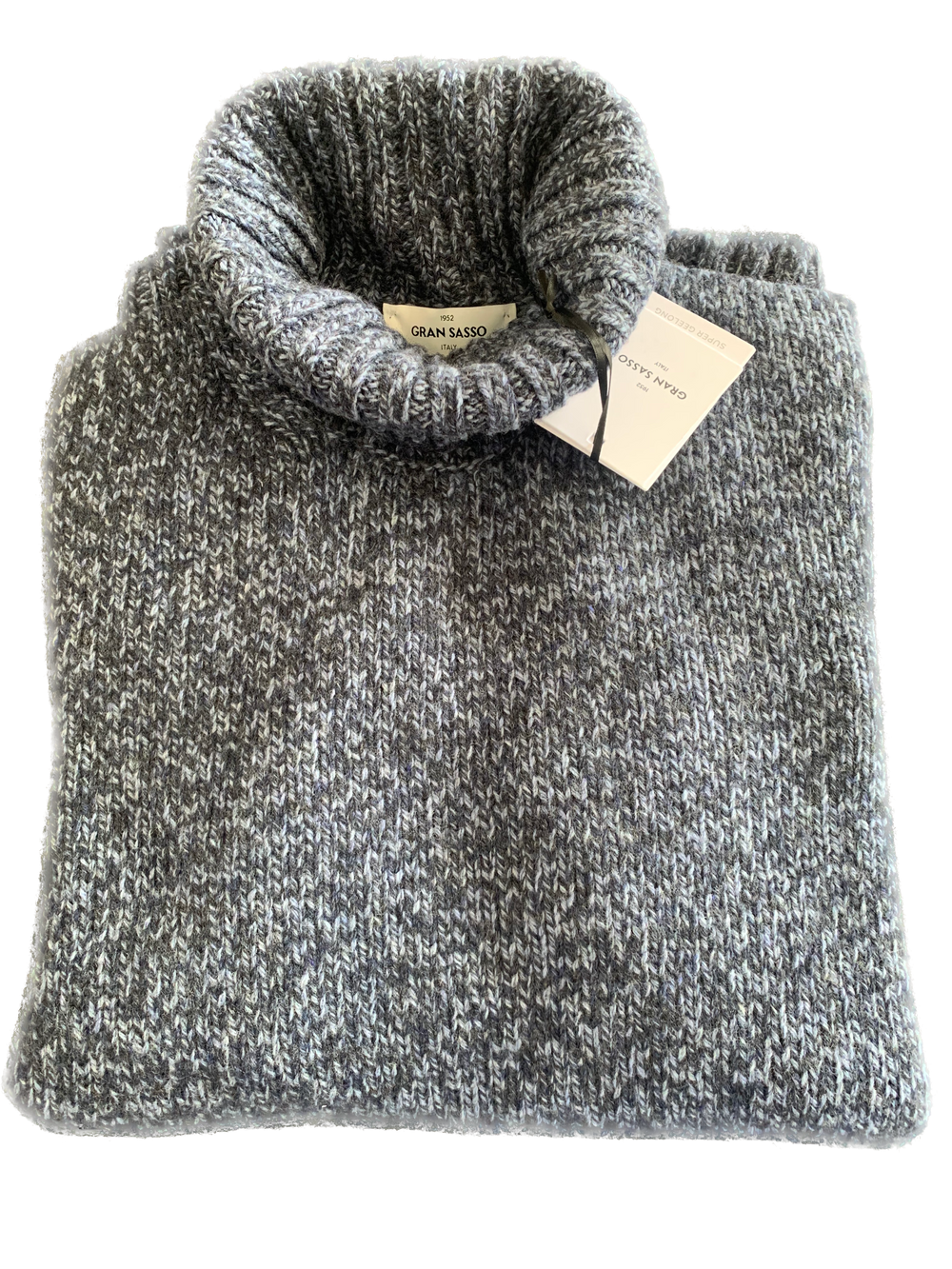 Gran Sasso - Turtleneck Lambswool Sweater in Navy Fleck | Buster McGee