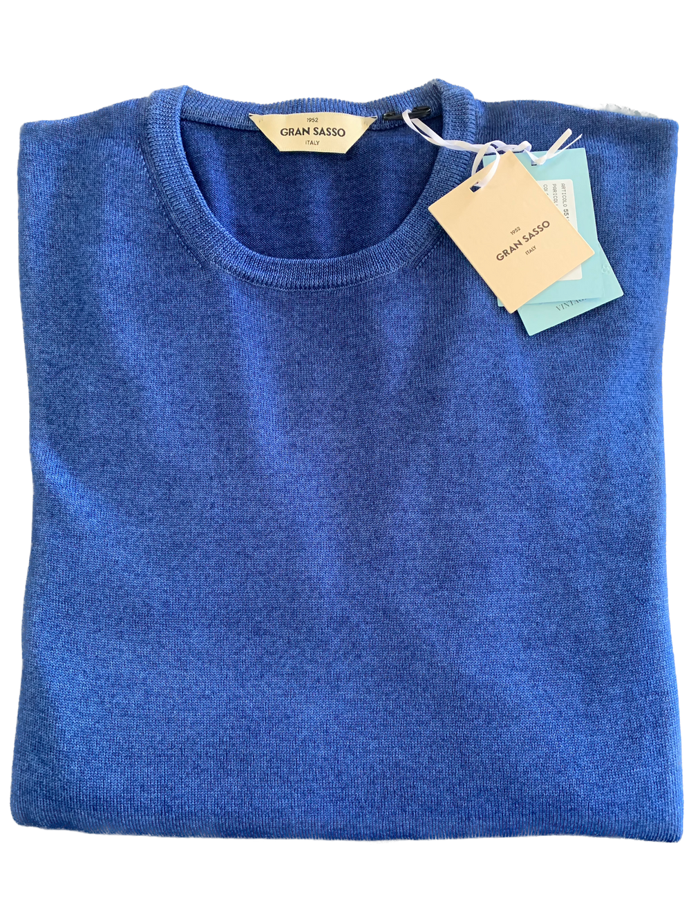 Gran Sasso - Men's Vintage Merino Crewneck in Azur Blue | Buster McGee