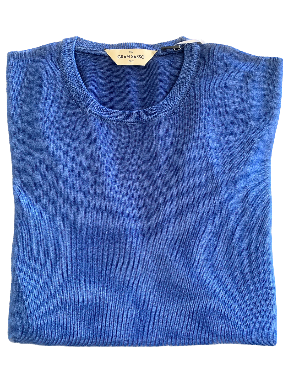 Gran Sasso - Men's Vintage Merino Crewneck in Azur Blue | Buster McGee