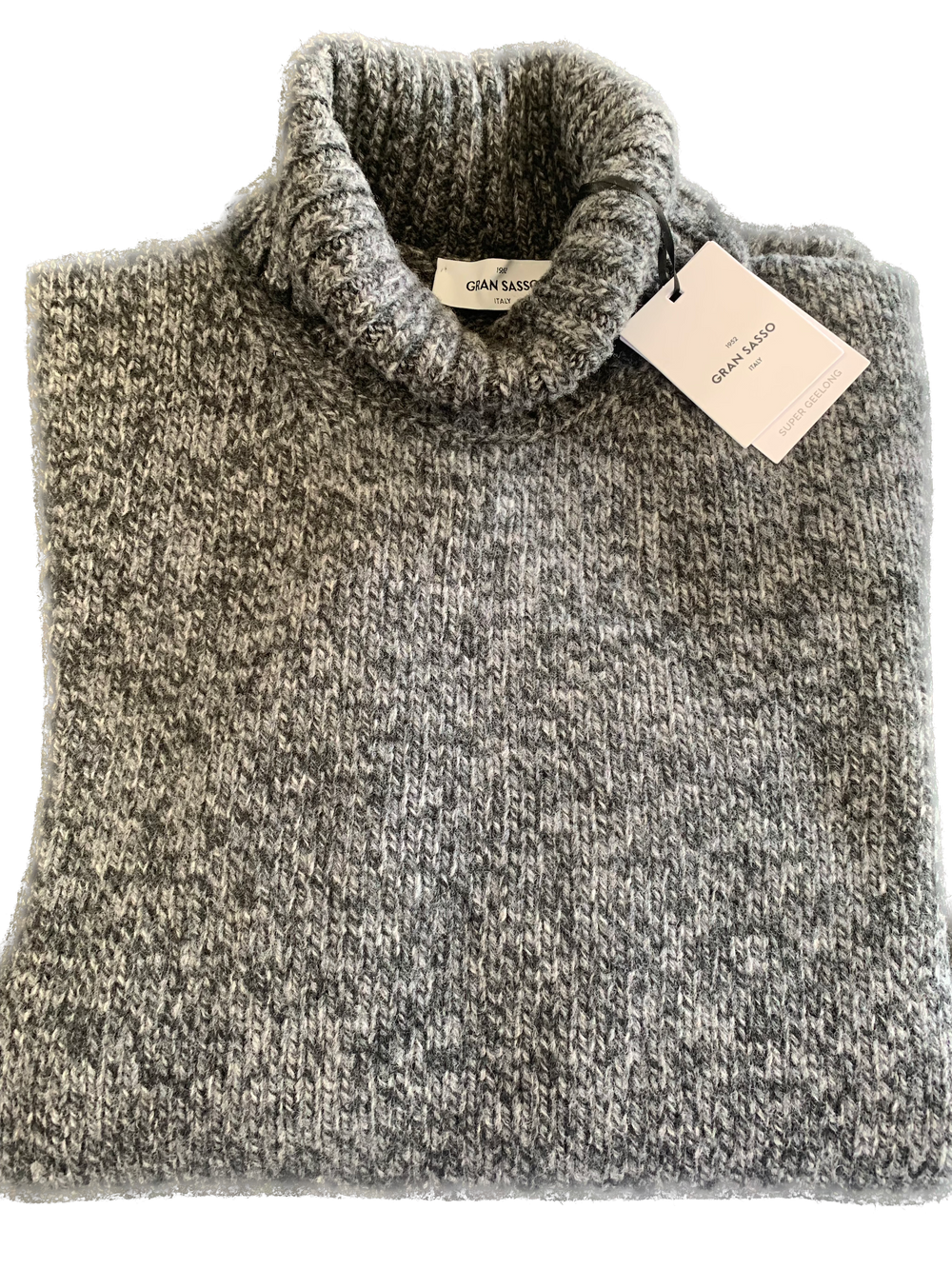 Gran Sasso - Turtleneck Lambswool Sweater in Grey Fleck | Buster McGee