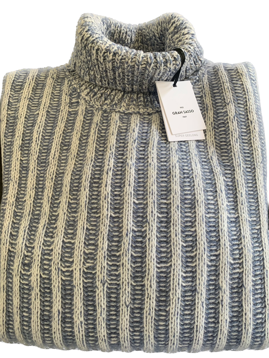 Gran Sasso - Super Geelong Turtle Neck Knit in Blue | Buster McGee