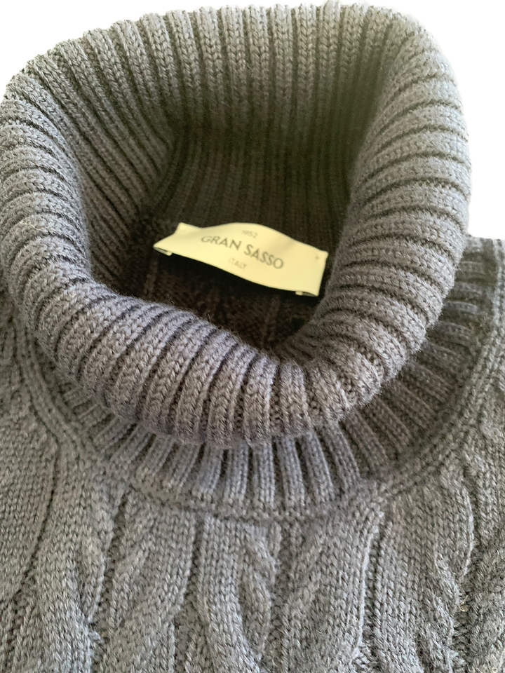 Gran Sasso - Merino Turtle Neck Knit in Navy Blue | Buster McGee