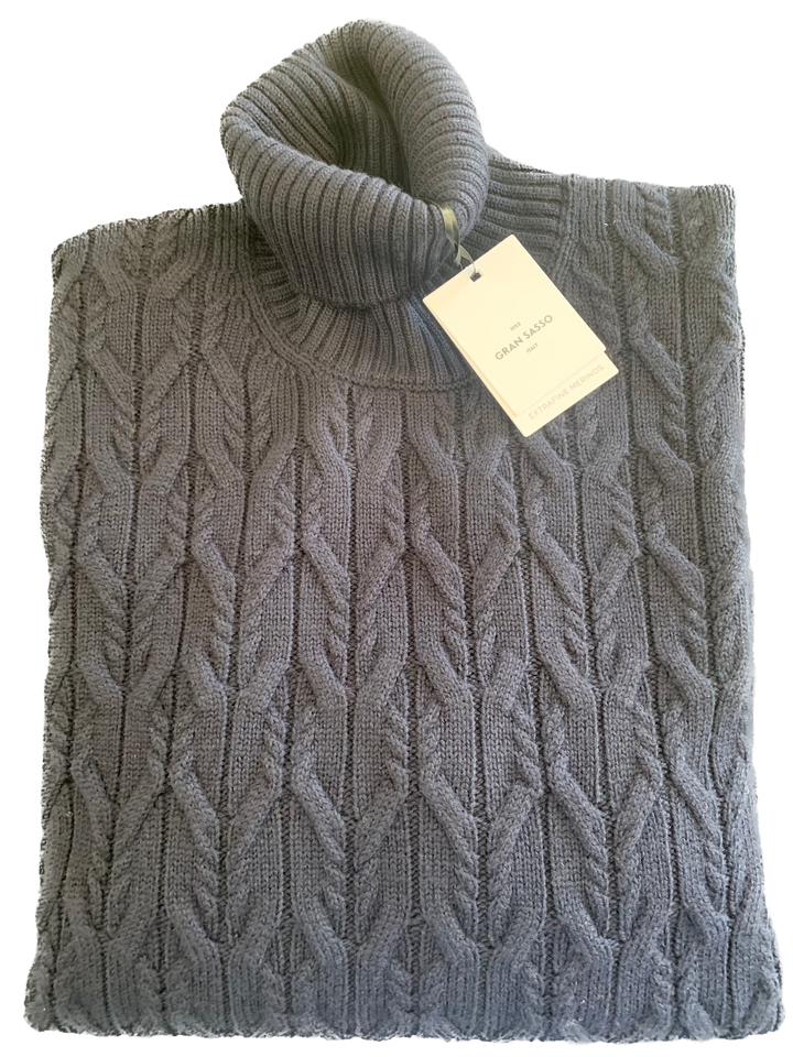 Gran Sasso - Merino Turtle Neck Knit in Navy Blue | Buster McGee