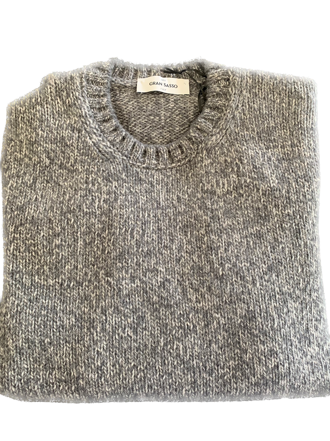 Gran Sasso - Lambswool Crewneck Sweater in Grey Fleck | Buster McGee