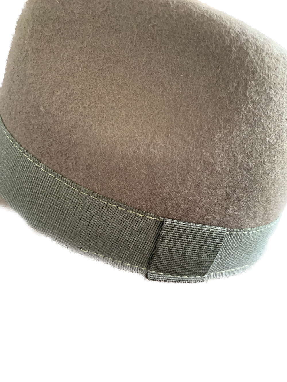 M by Flechet - Wool Felt Teardrop Fedora in Khaki Green | Buster McGee