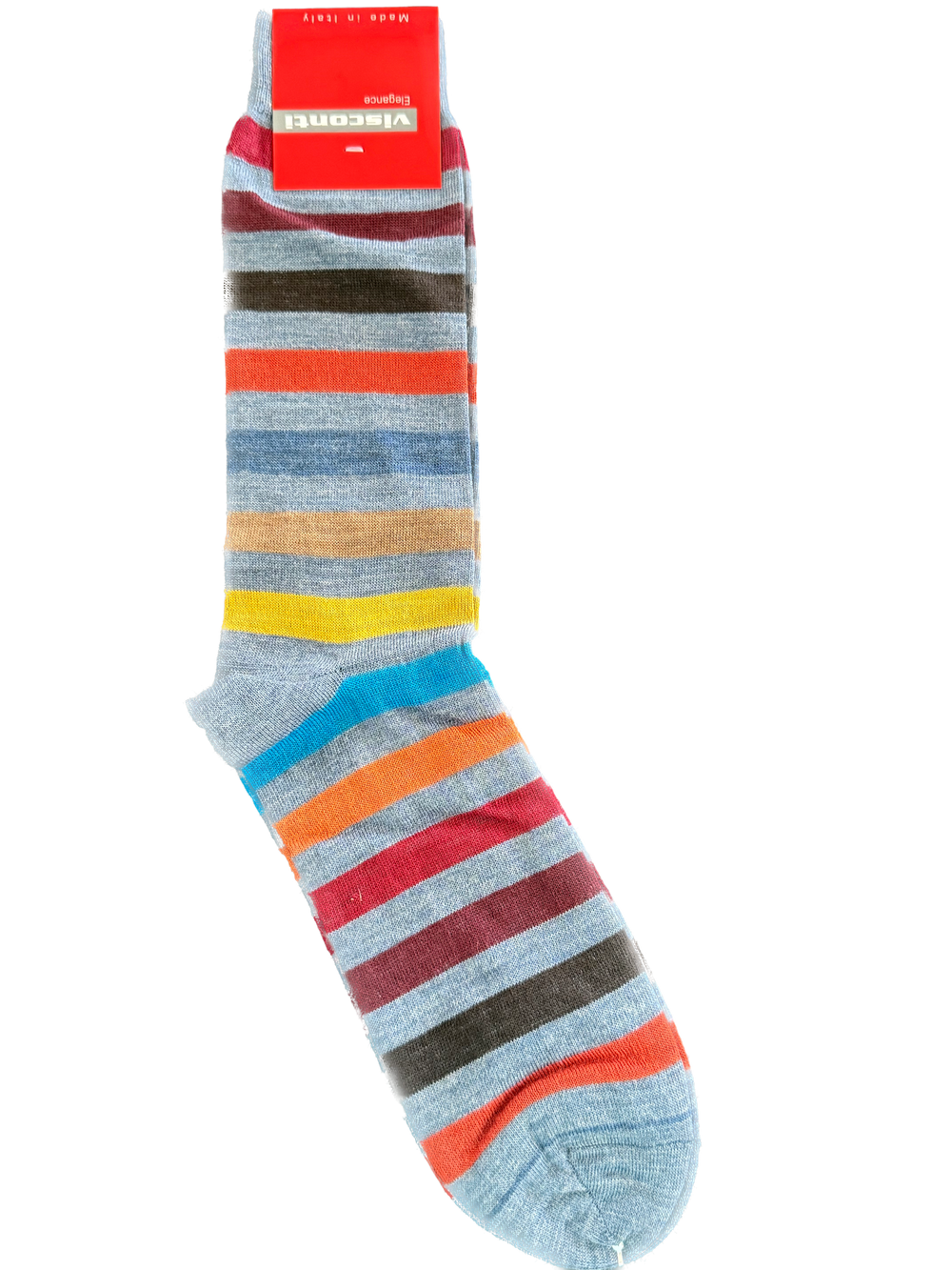 Visconti Block Stripe Wool Blend Socks in Fiume | Buster McGee