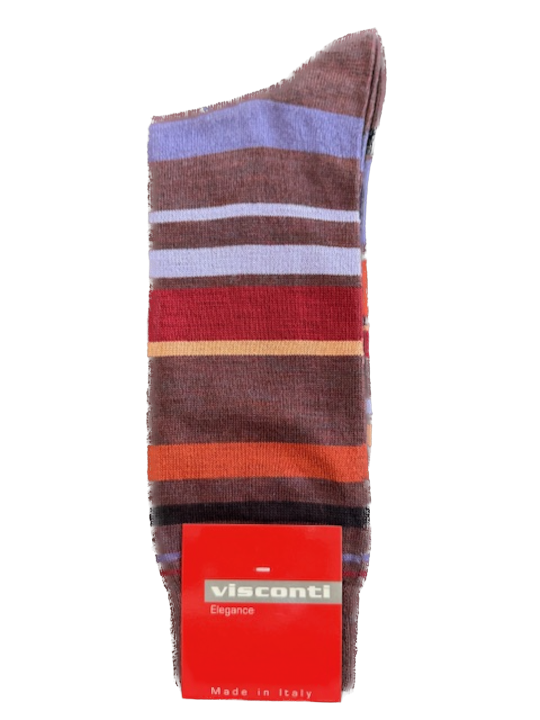 Visconti Striped Wool Blend Socks in Prugna | Buster McGee