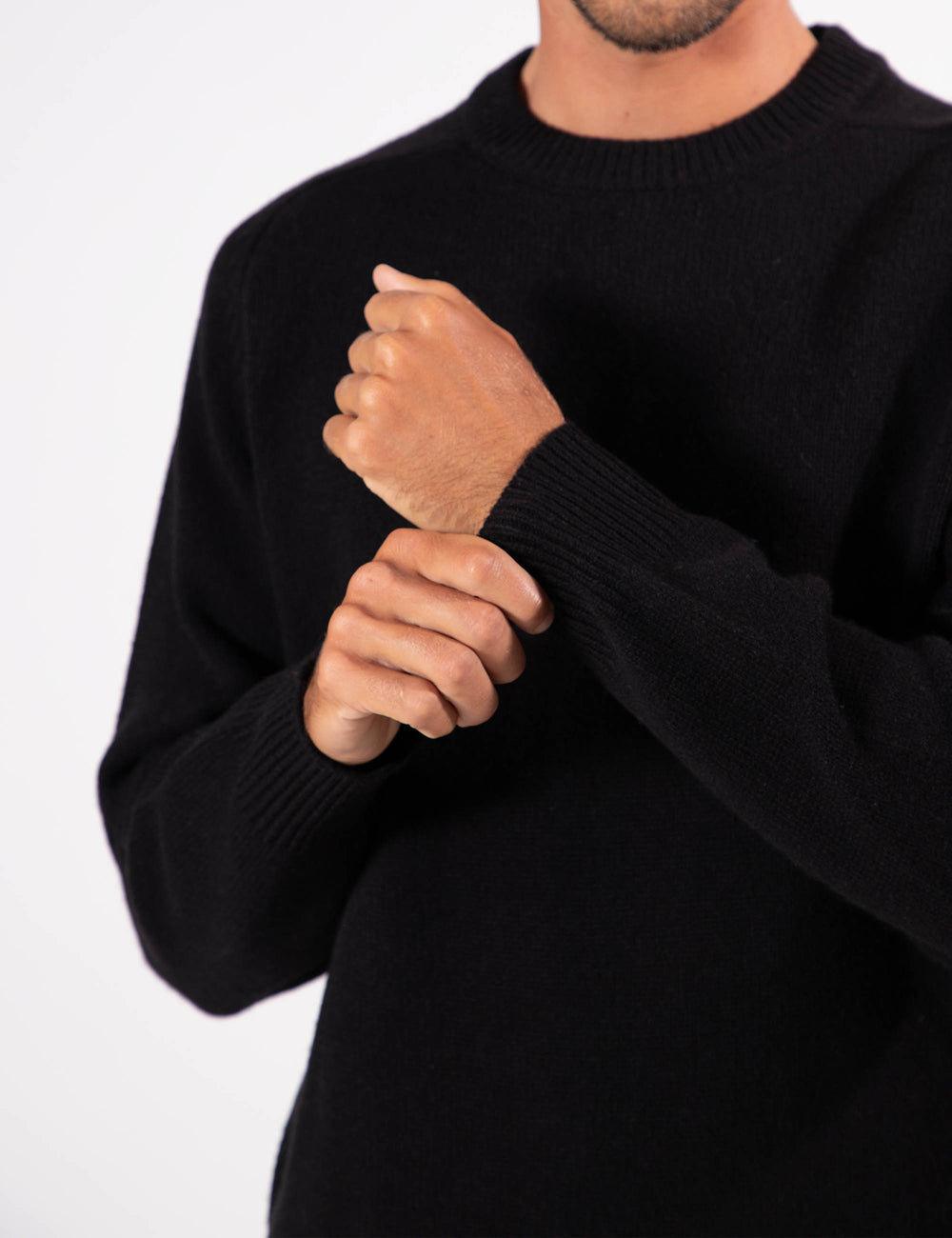 Mr Simple Fred Crewneck Knit in Black | Buster McGee