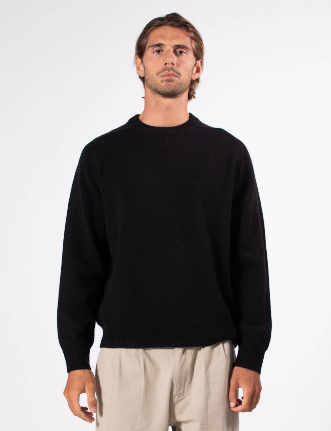 Mr Simple Fred Crewneck Knit in Black | Buster McGee