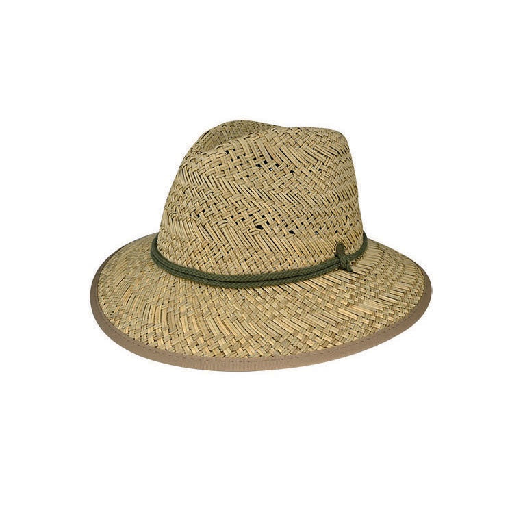 Portsea Rush Straw Palm Print Safari Hat in Natural | Buster McGee