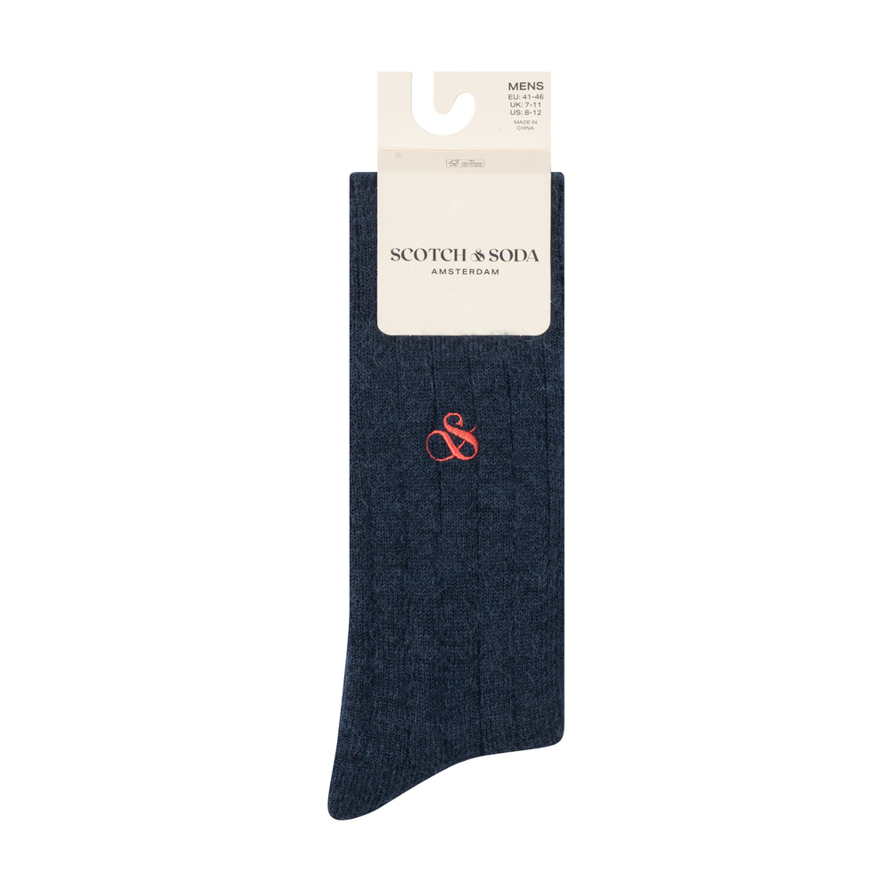 Scotch & Soda 1 Pack Men's Crew Socks in Navy | Buster McGee