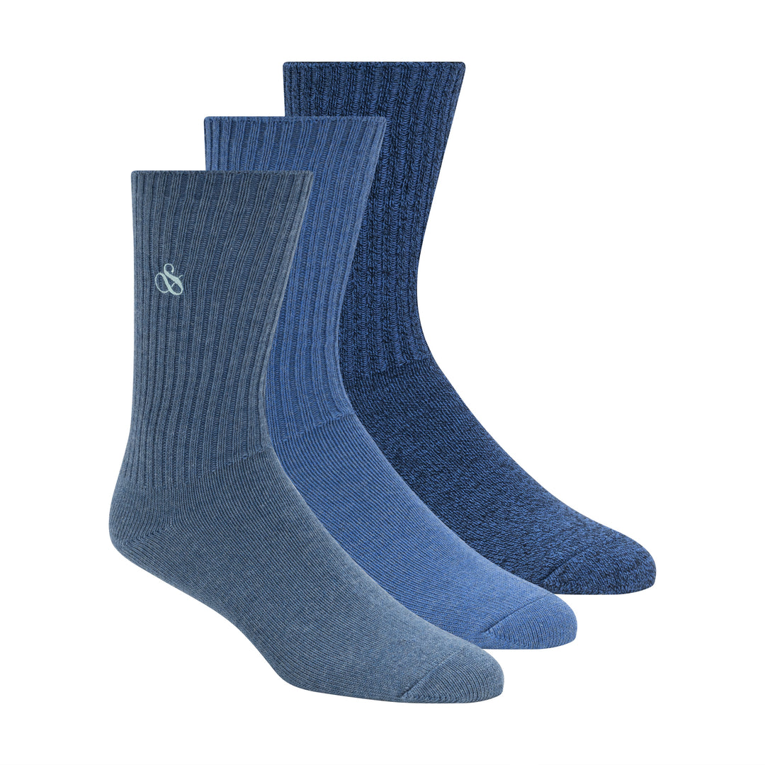 Scotch & Soda 3 Pack Men's Crew Socks in Blue | Buster McGee