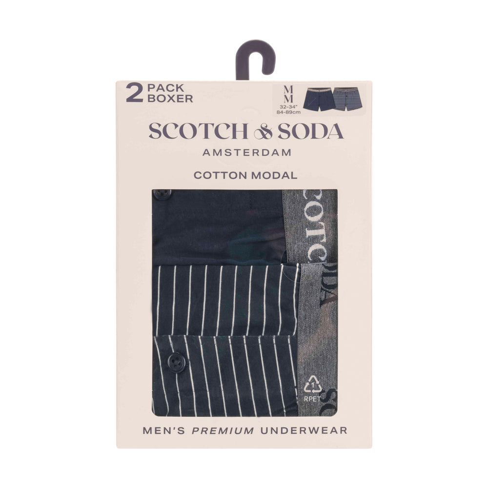 Scotch & Soda 2 Pack Men's Boxer Briefs in Navy | Buster McGee