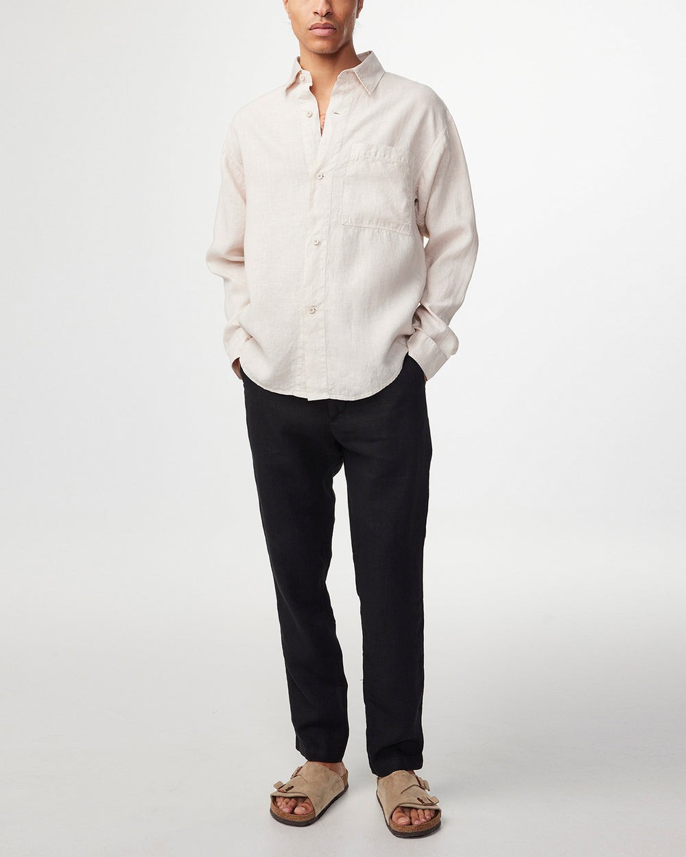 NN07 - Adwin 5706 Linen LS Shirt in Oat | Buster McGee Daylesford