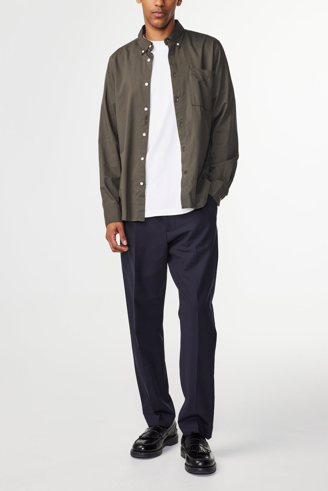 NN07 Arne BD 5655 Longsleeve Shirt in Dark Army