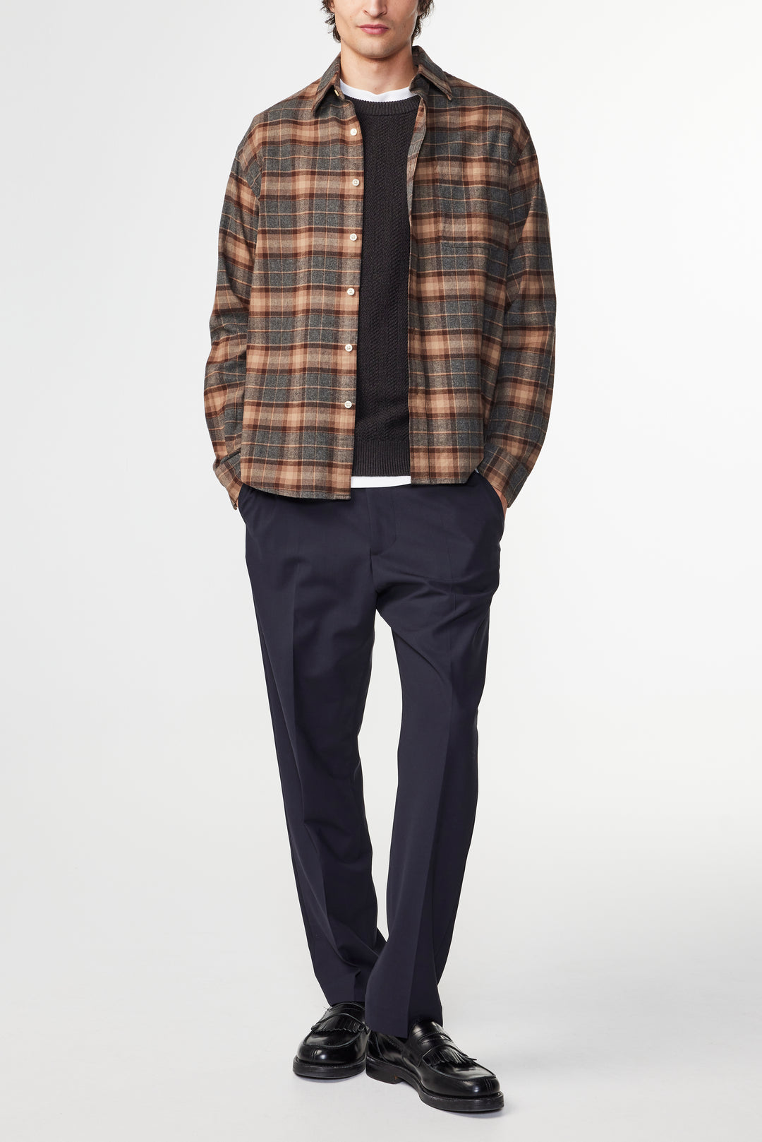 NN07 Deon 5465 Cotton Shirt in Brown Check