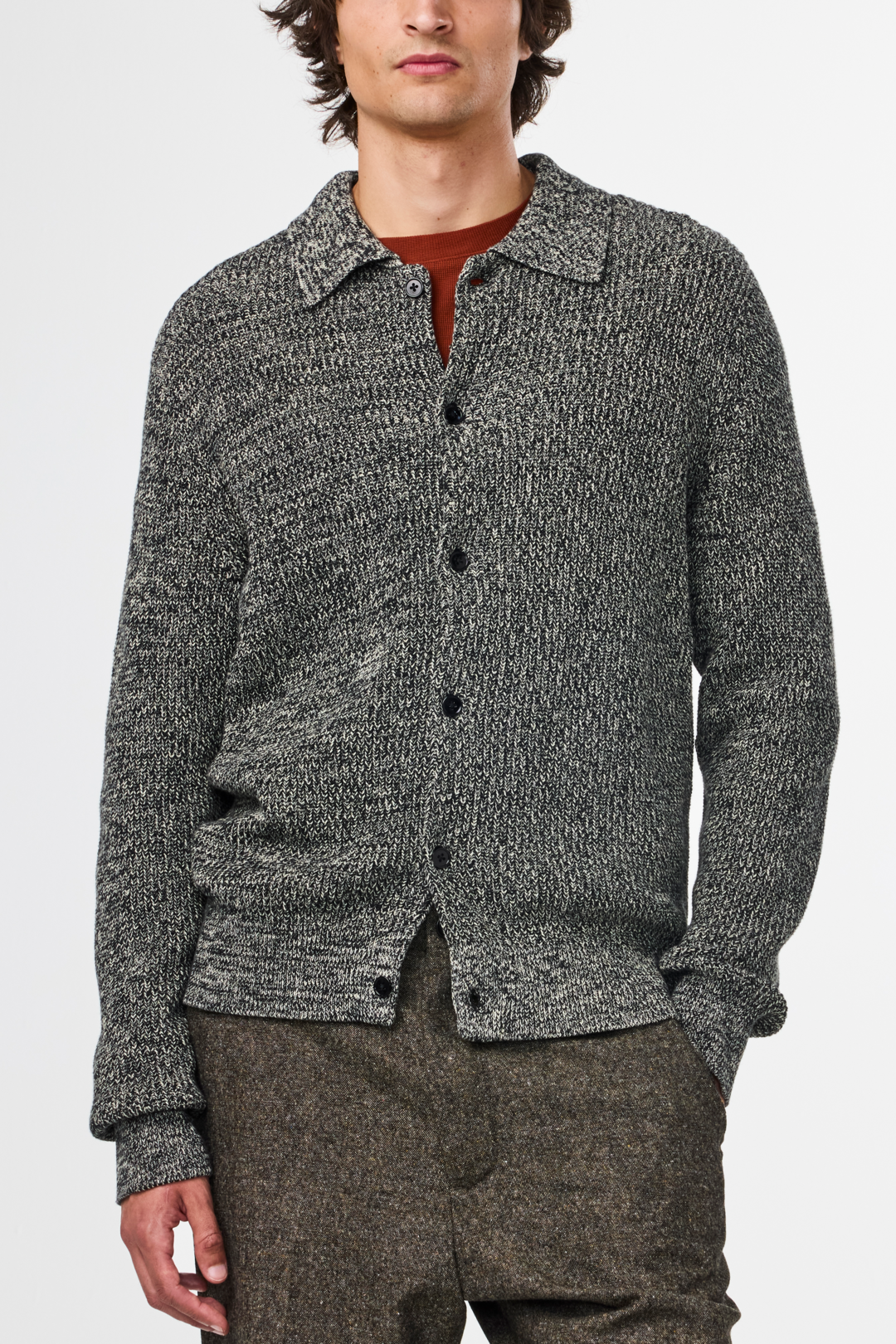 NN07 Jacobo 6470 LS Polo Cardigan in Black Multi | Buster McGee