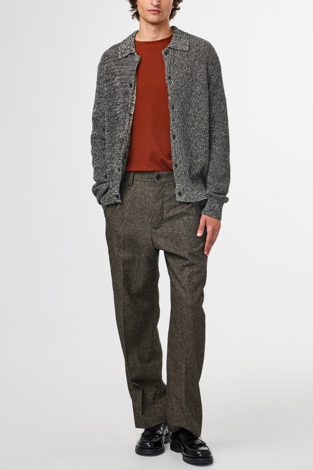 NN07 Jacobo 6470 LS Polo Cardigan in Black Multi | Buster McGee