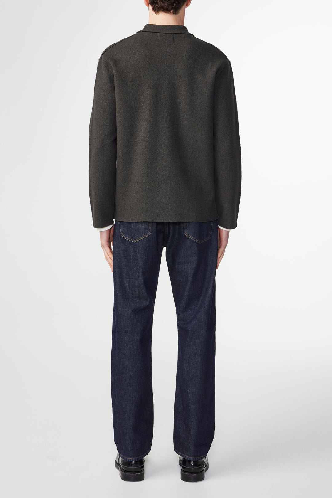NN07 Jonas 6398 Boiled Wool Shirt in Dark Army