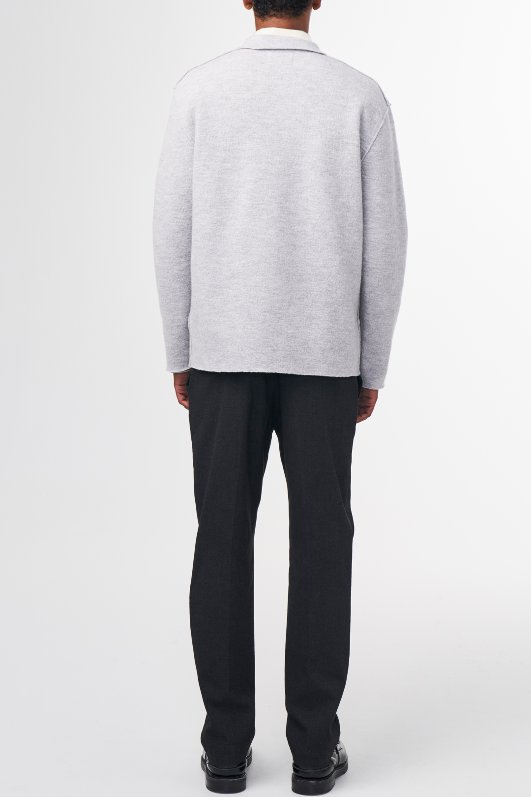 NN07 Jonas 6398 Boiled Wool Shirt in Grey Melange | Buster McGee
