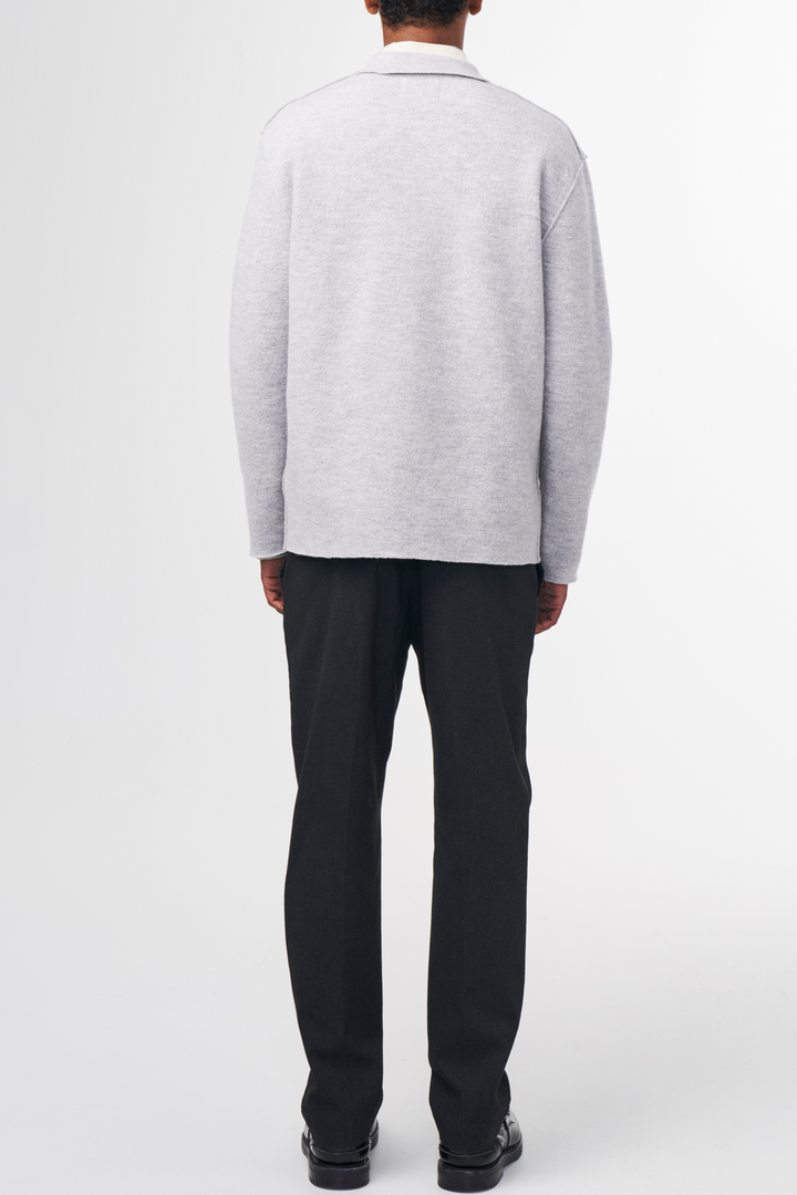 NN07 Jonas 6398 Boiled Wool Shirt in Grey Melange | Buster McGee