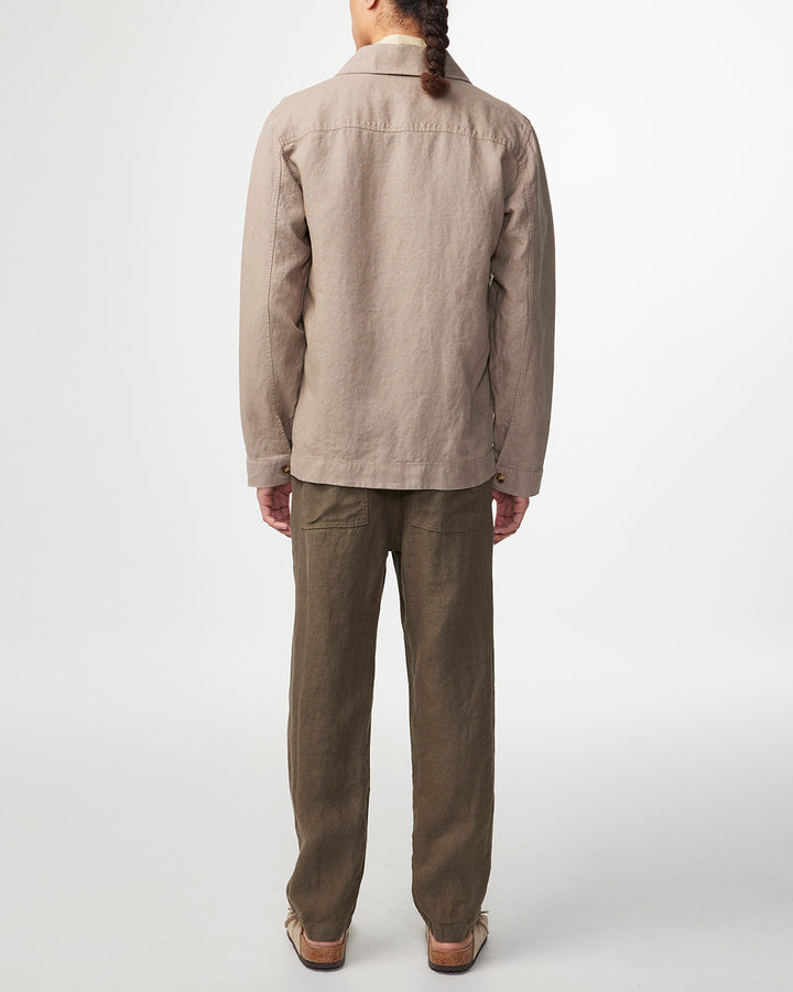 NN07 - Olav 1196 Linen Overshirt in Greige | Buster McGee