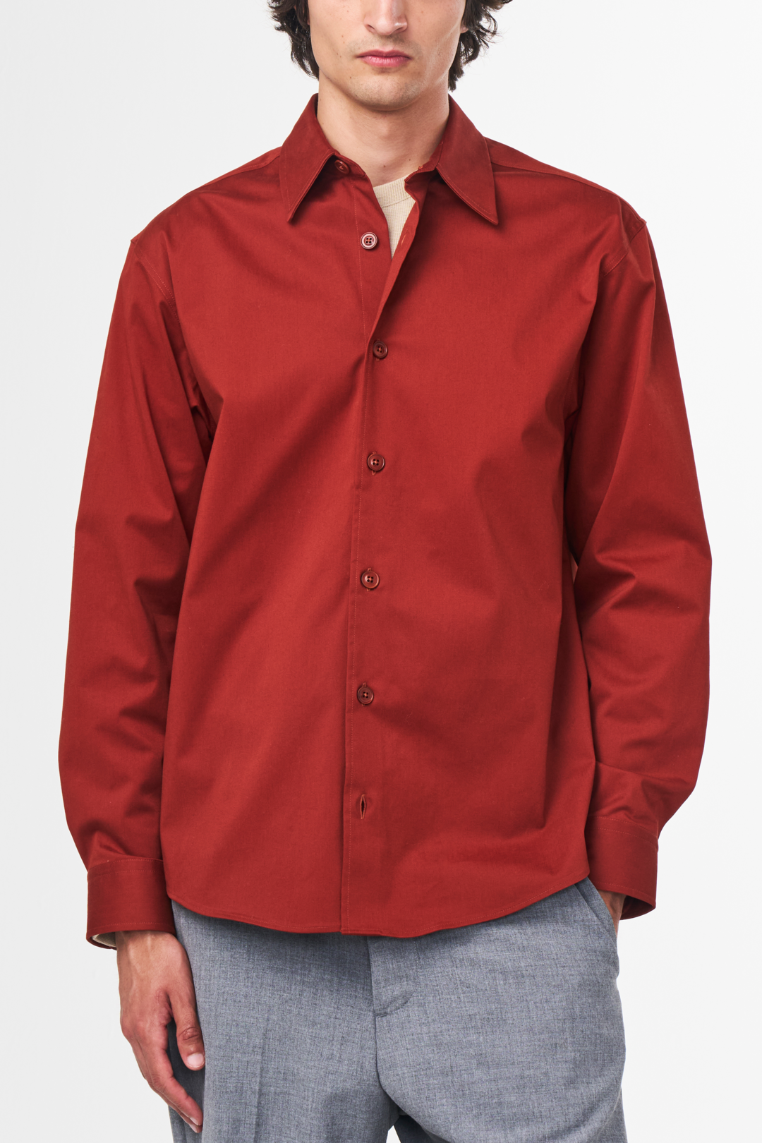 NN07 Quinsy No Pkt 5219 Shirt in Red Brown | Buster McGee
