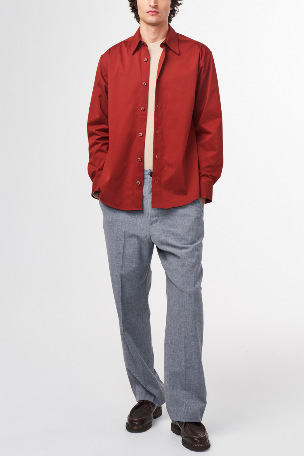 NN07 Quinsy No Pkt 5219 Shirt in Red Brown | Buster McGee
