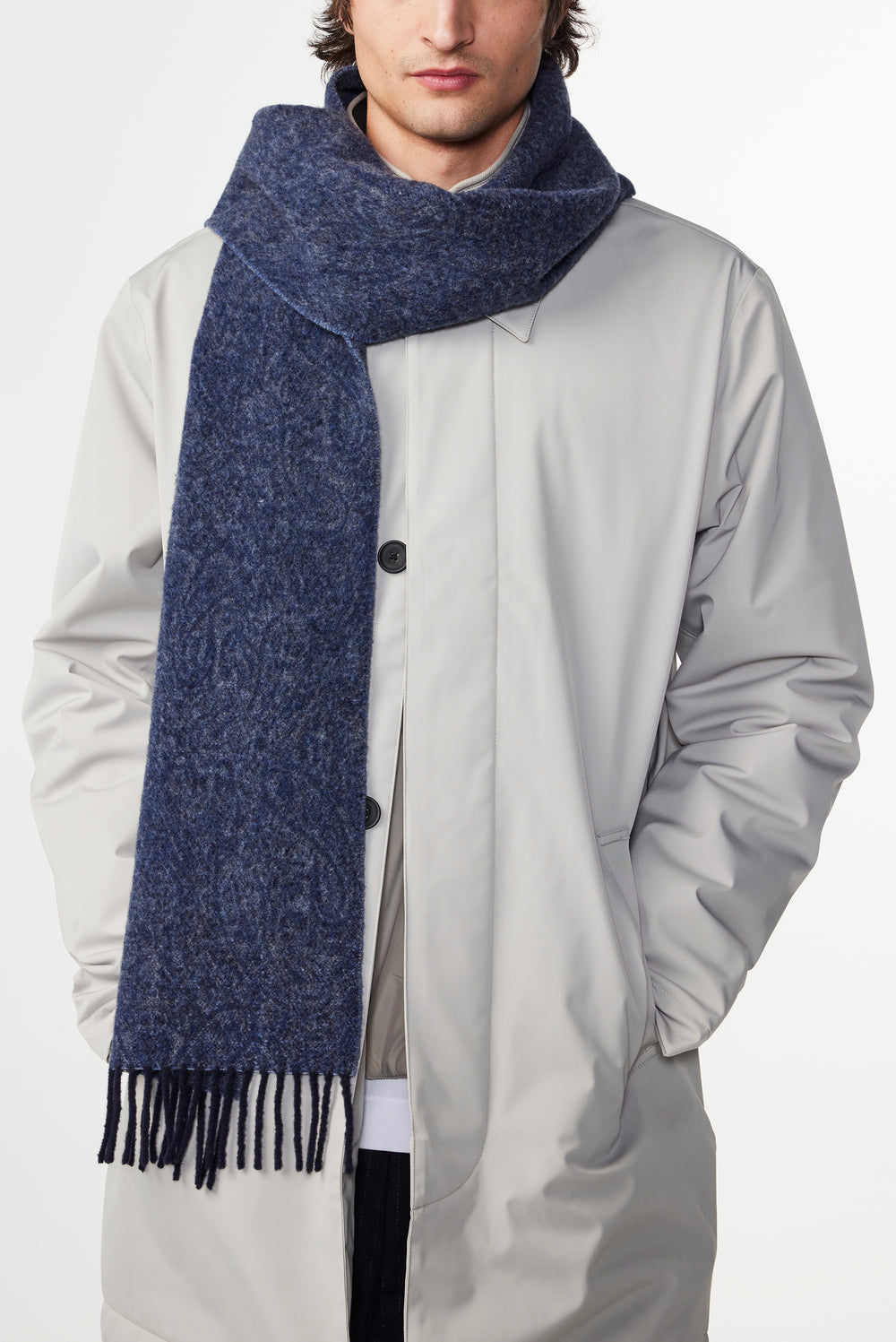 NN07 Scarf Two 9014 in Navy Print | Buster McGee