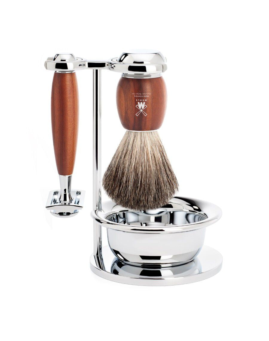 Muhle S81H331SSR Vivo 4 Piece Shaving Set in Plum Wood | Buster McGee