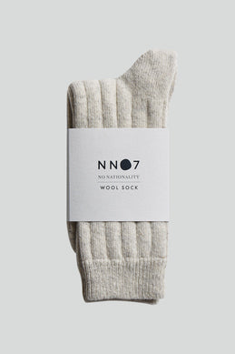NN07 - Sock One 9055 Chunky Wool Sock in Light Grey Melange | Buster McGee