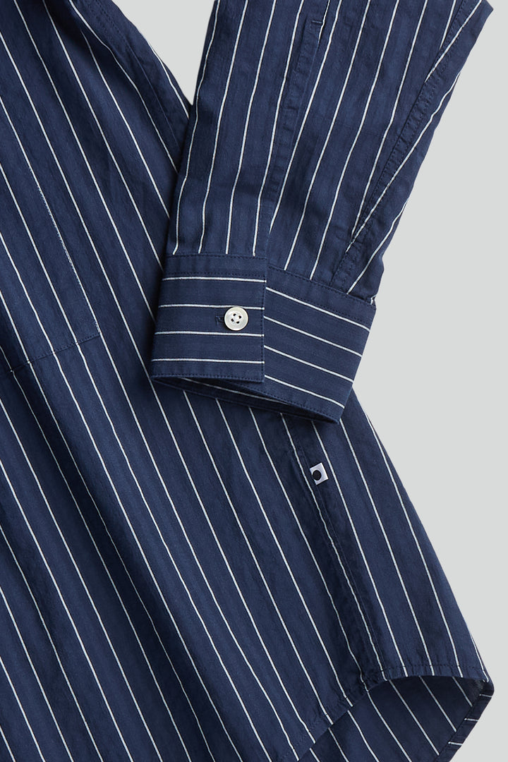 NN07 - Freddy 5228 Cotton Shirt in Navy Stripe | Buster McGee