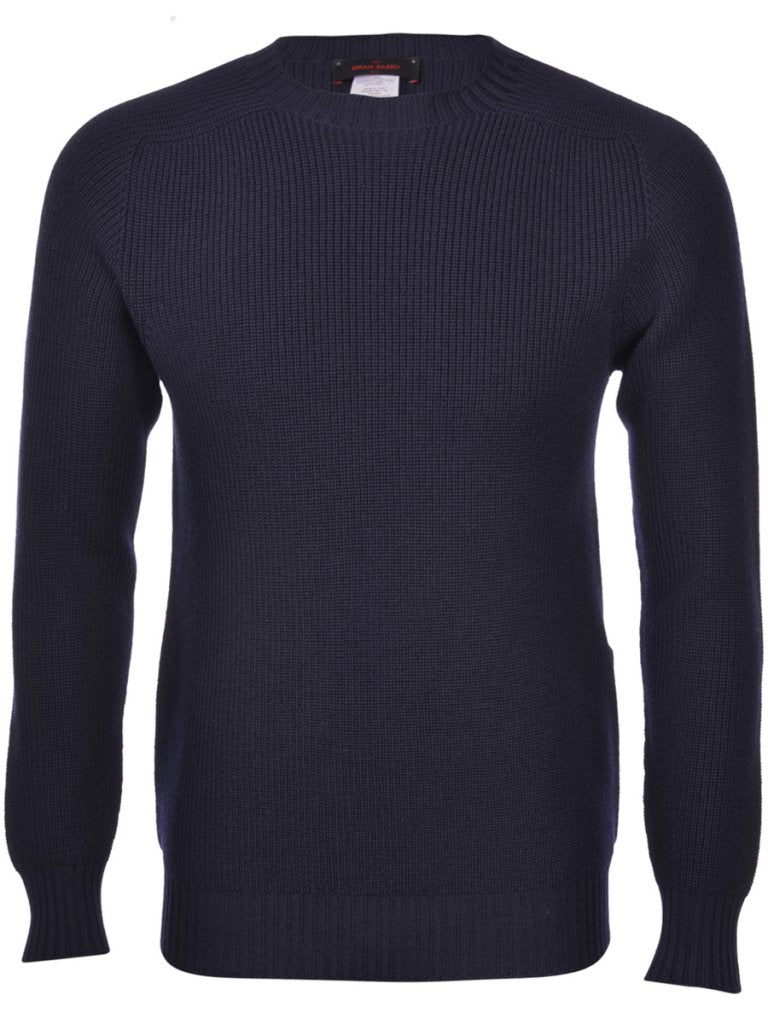 Gran Sasso - Rain Wool Crewneck in Navy | Buster McGee Daylesford