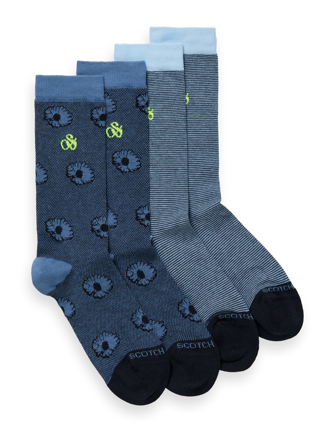 Pique Flowers Socks 2 Pack in Navy Blue | Buster McGee