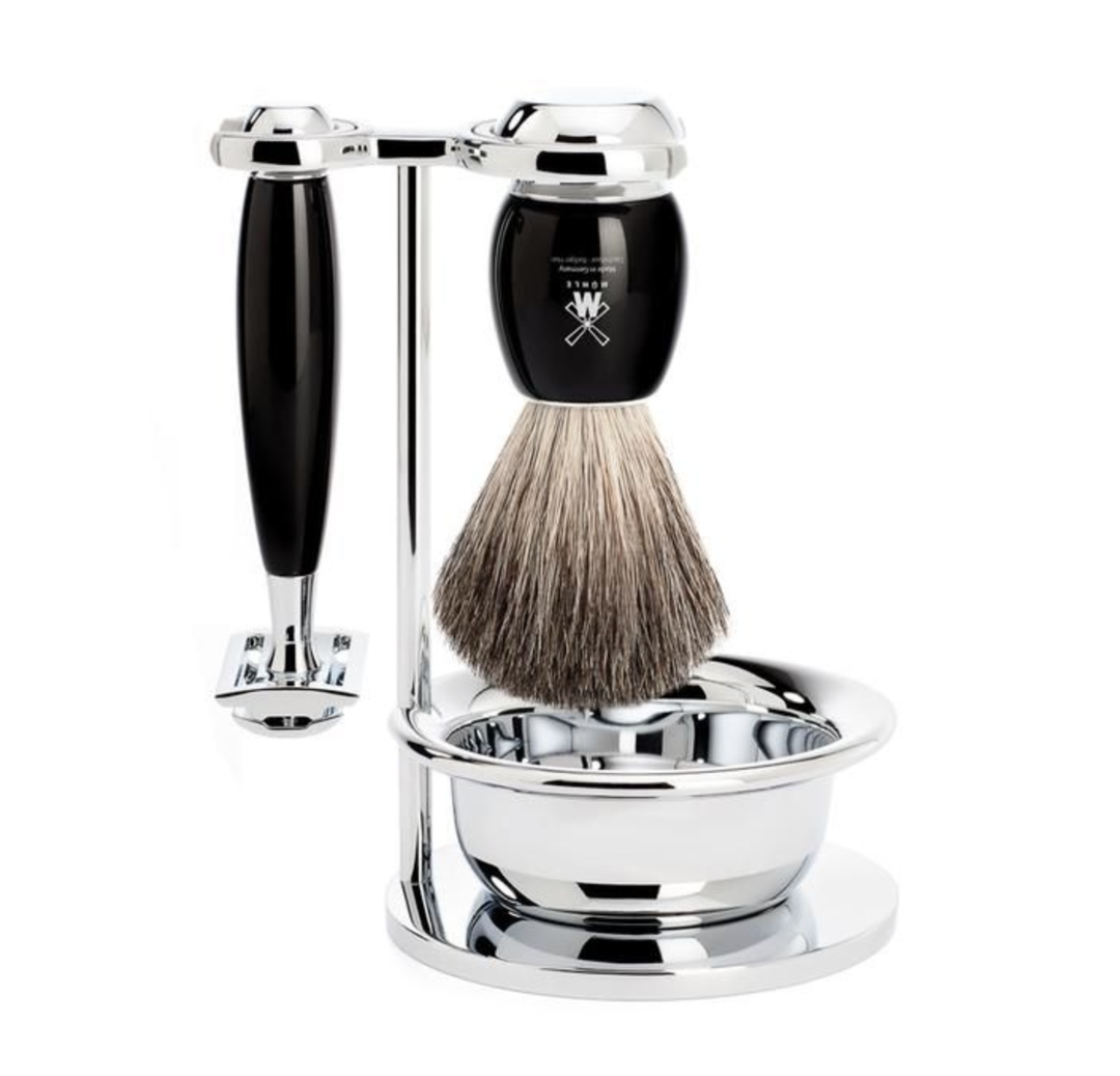 Muhle Vivo 4 Piece Shaving Set in Black Resin | Buster McGee Daylesford