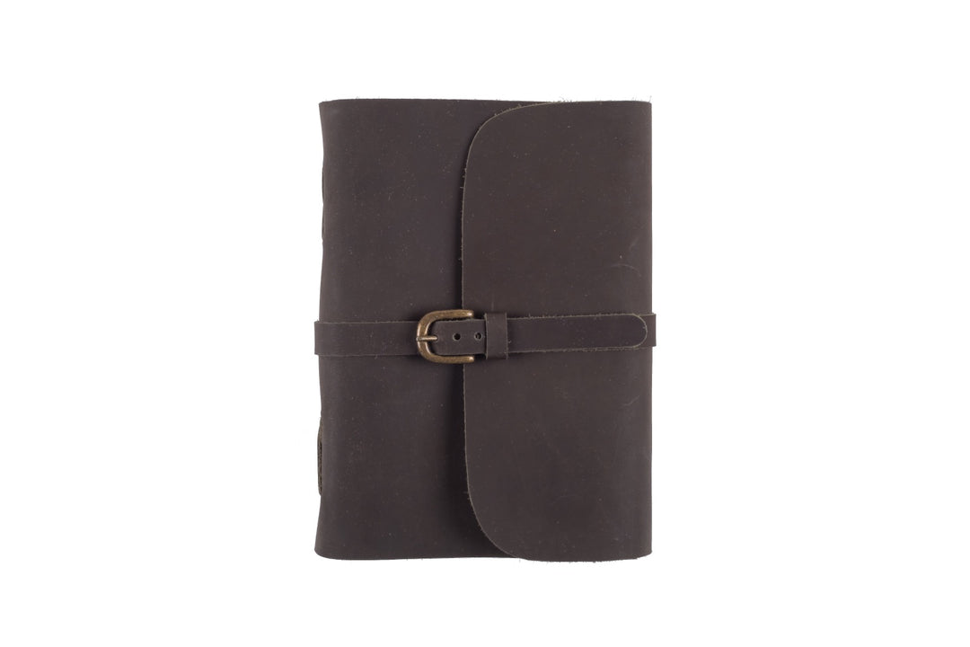 Indepal - Leather Journal - Buckle A5 in Charcoal Leather | Buster McGee