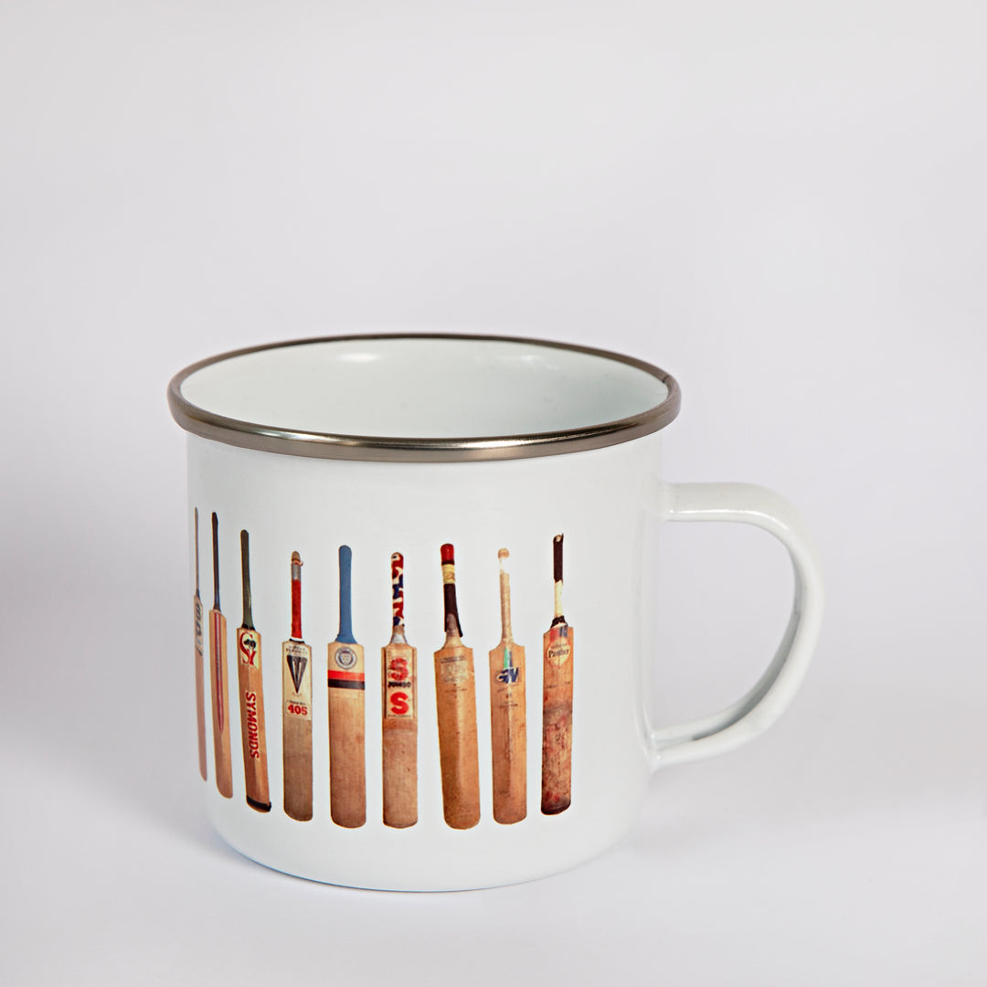 Sporting Nation Cricket Bat Line Up Enamel Mug