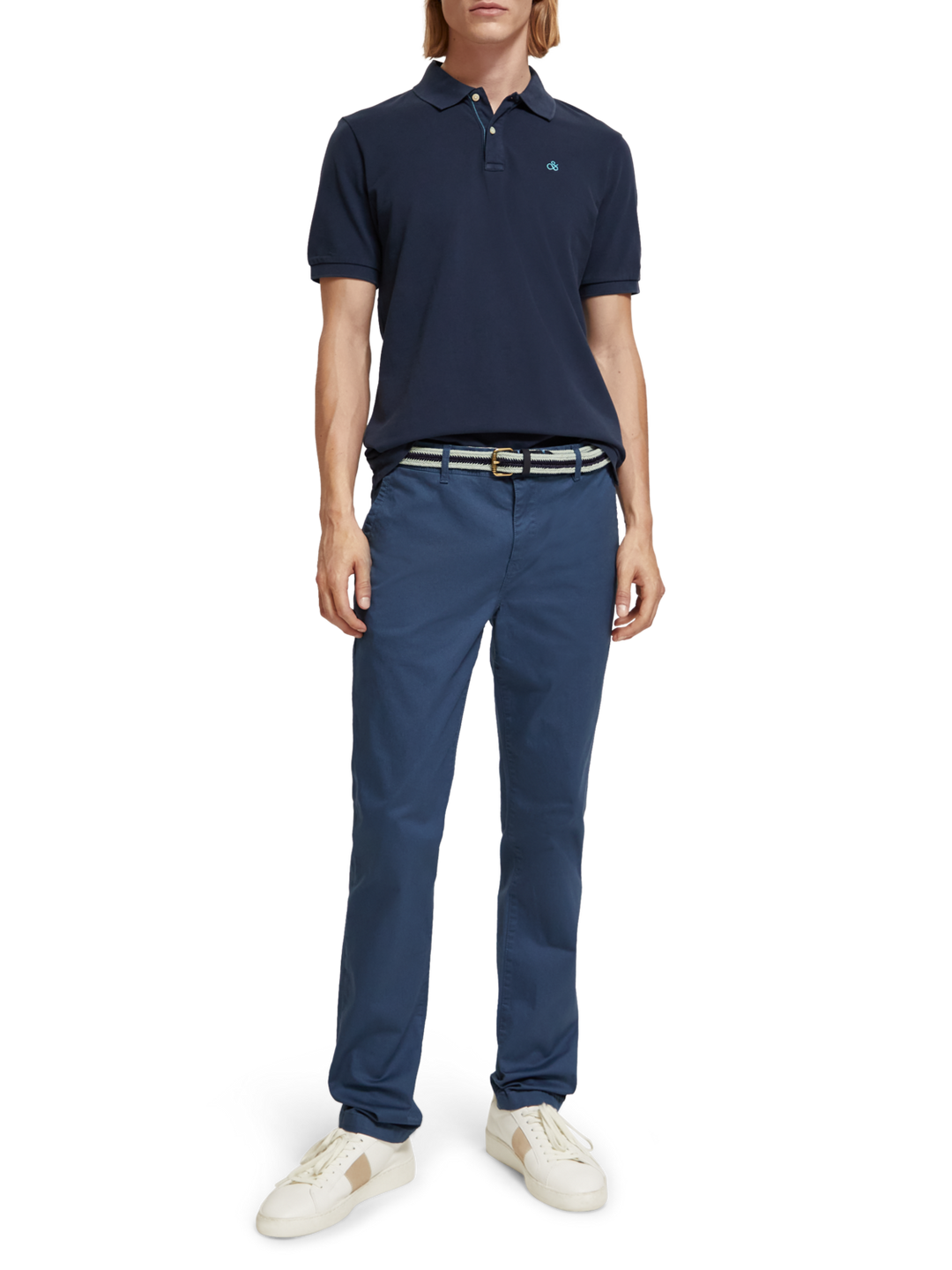 Stuart Regular Slim Fit Chino in Storm Blue | Buster McGee