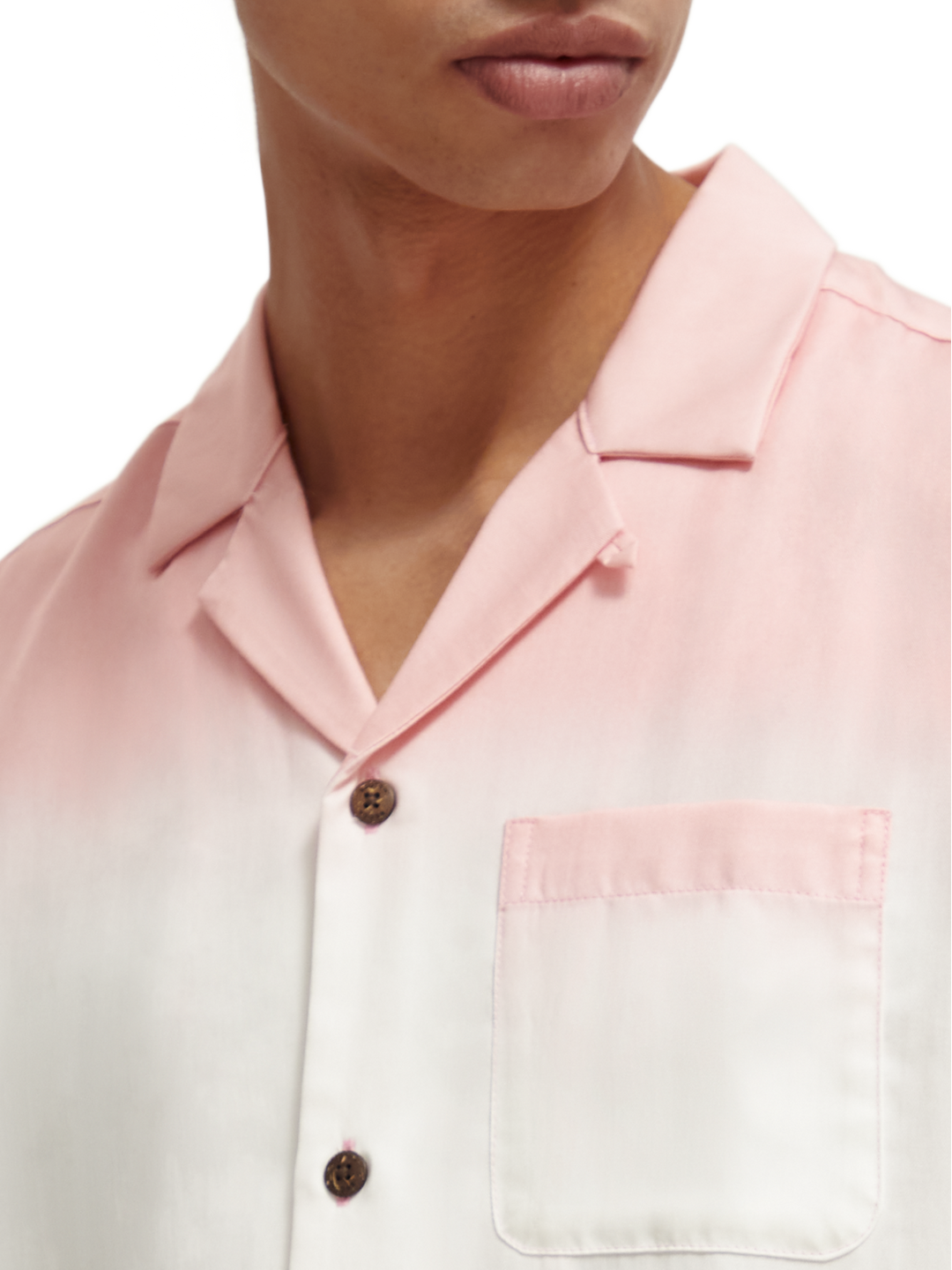 Printed Born to Love Camp Shirt in Pink Gradient | Buster McGee