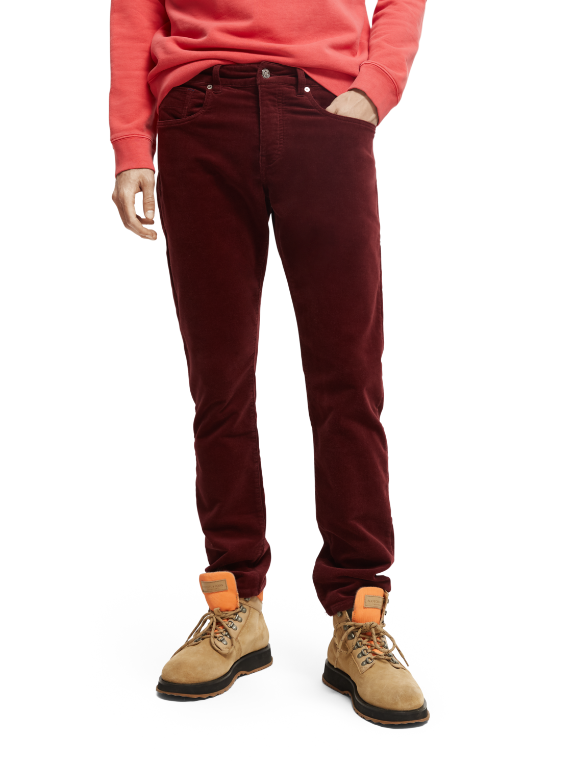 Garment Dyed Ralston Corduroy Pant in Bordeaux Buster McGee