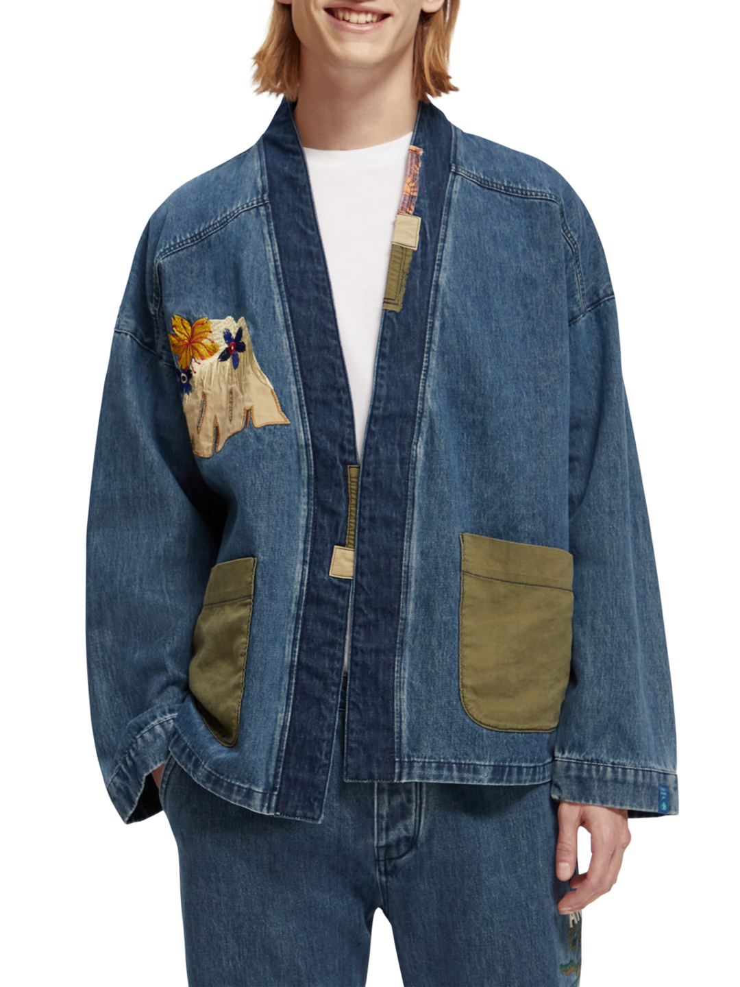 Sakura Capsule Embroidered Denim Kimono Jacket | Buster McGee